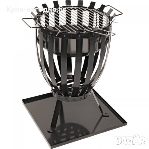 Декоративно градинско огнище, камина и скара , 48.5 см , чисто ново , черен цвят , снимка 1