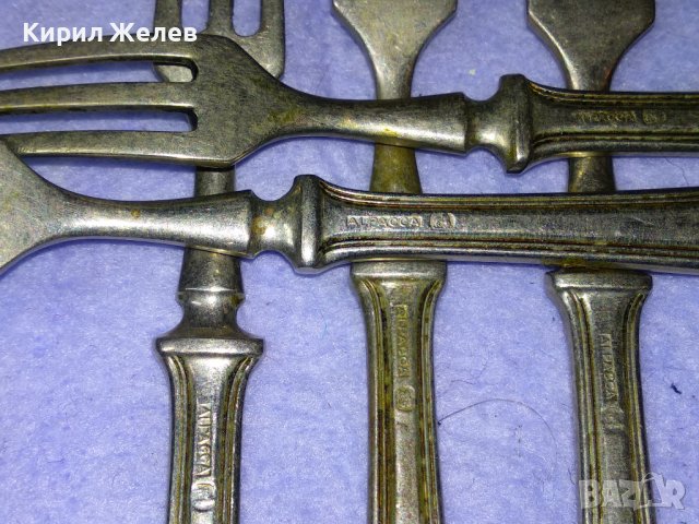 Лот 5 СТАРИННИ ALPACCA Сребърна СПЛАВ АРИСТОКРАТИЧНИ НЕМСКИ ДЕСЕРТНИ ВИЛИЧКИ с МАРКИРОВКА 42190, снимка 11 - Антикварни и старинни предмети - 43807086