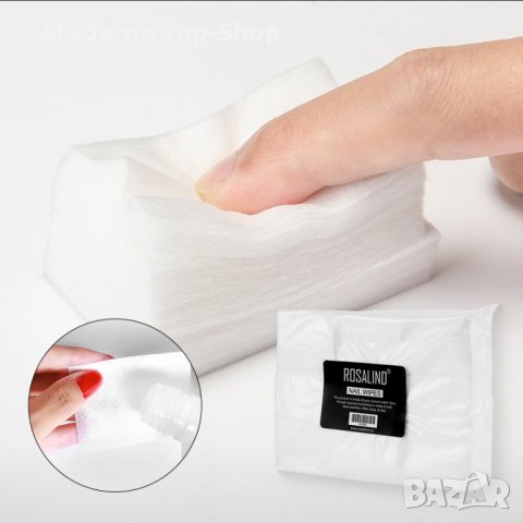 Памучни тампони без власинки Rosalind 900 броя / сваляне на лепкав слой, снимка 2 - Продукти за маникюр - 34713529