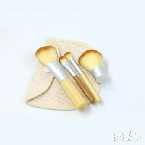Четири броя Четки за грим в малка ленена чантичка HZS59, снимка 7 - Други - 48200486