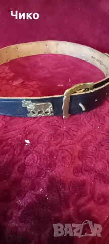 Стар кожен швейцарски колан с обков