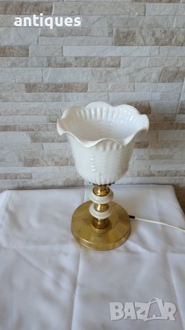 Стара месингова настолна лампа - нощна лампа - Антика, снимка 5 - Антикварни и старинни предмети - 38097508