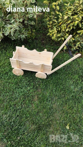 Дървена Каручка за градината!!, снимка 13 - Градински мебели, декорация  - 51132618