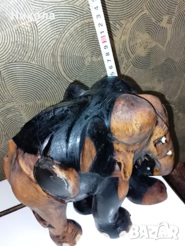 Дядо Коледа в златни одежди,слон от абанос-4кг., снимка 5 - Статуетки - 50282140