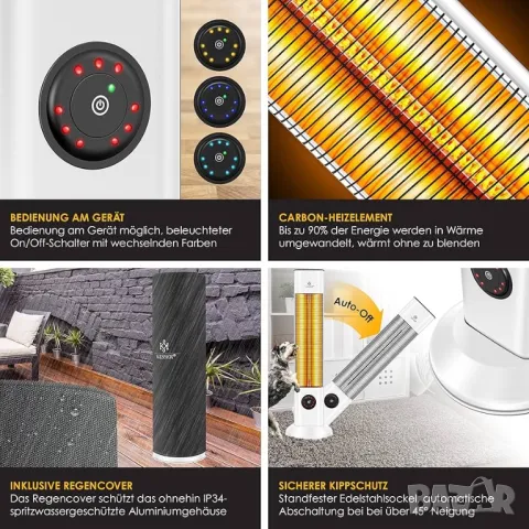 Инфрачервен нагревател Kesser Германия 🇩🇪, снимка 3 - Отоплителни печки - 47749159