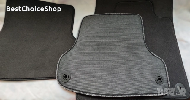 Велурени / мокетни стелки за Audi A3 2003-2012 - Тъмно сиви поръбени и отвори за захващане, снимка 8 - Аксесоари и консумативи - 53261013