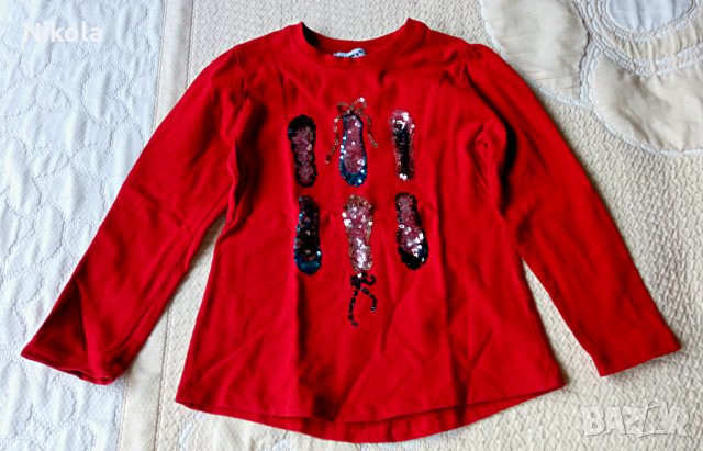 Детска червена блуза Wanex за момиче с ръст 110см, снимка 2 - Детски Блузи и туники - 28221097