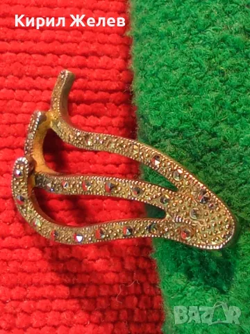 ИЗЯЩЕН АЖУРЕН СКЪПОЦЕНЕН СРЕБЪРЕН МЕДАЛЬОН СРЕБРО 925 с МАРКАЗИТИ - ЧАСТ от КОМПЛЕКТ 47573, снимка 18 - Колиета, медальони, синджири - 48901332