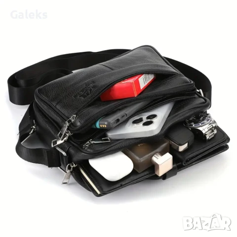 Практична и Елегантна Мъжка чанта (Във варианти Черна ест. и гланцова мека кожа), снимка 9 - Чанти - 49295521