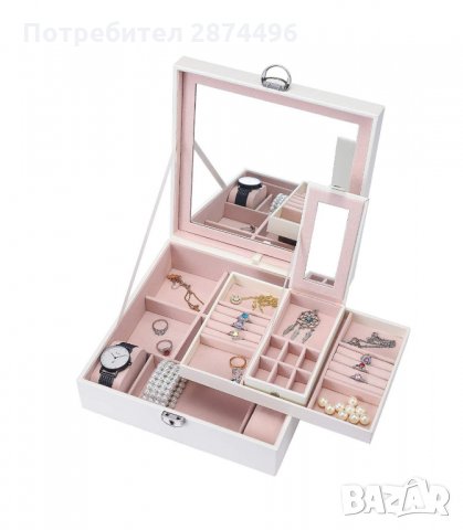 1755 Красива кутия за бижута с много отделения и огледало, снимка 5 - Други - 34659250