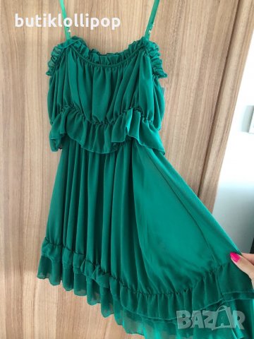 Уникална зелена рокля , снимка 4 - Рокли - 32942507