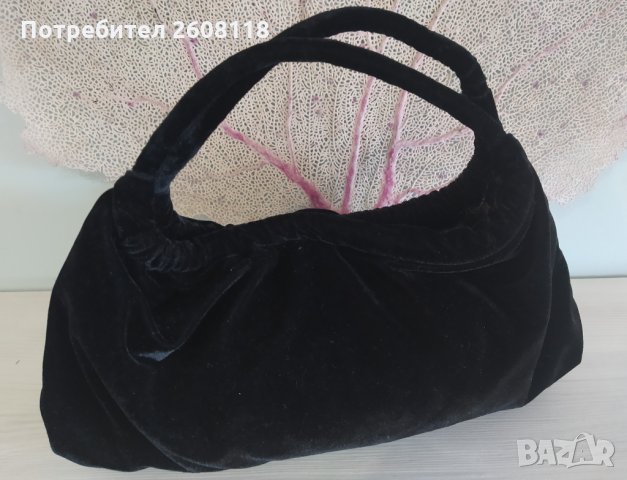 Чанта от черно кадифе , снимка 3 - Чанти - 32462225