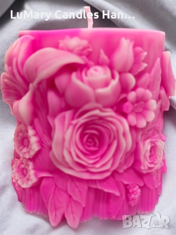 Свещ “ Розова магия”, снимка 2 - Декорация за дома - 53225137