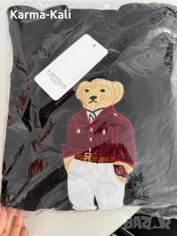 нов черен пуловер с мече, снимка 6 - Блузи с дълъг ръкав и пуловери - 52171090