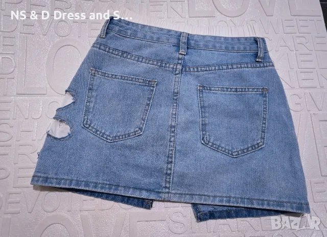 Дамска къса дънкова пола атрактивен модел , снимка 7 - Поли - 50073704