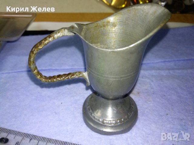 СТАРИННА АР НУВО МЕТАЛНА КАНИЧКА За МЛЯКО СМЕТАНА За КОЛЕКЦИЯ ДЕКОРАЦИЯ БИТОВ КЪТ 41272, снимка 4 - Антикварни и старинни предмети - 43650725