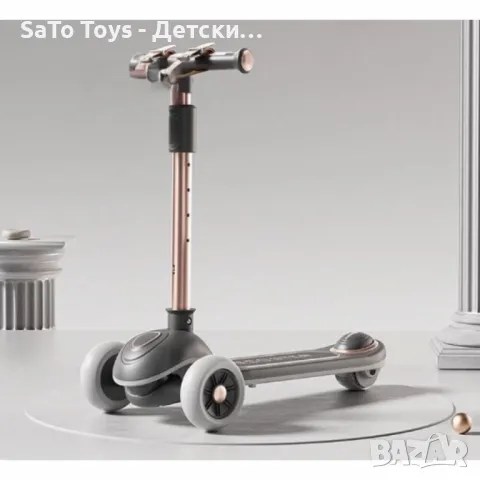 Музикална сгъваема детска тротинетка зелен,сив,черен,бял, снимка 3 - Детски велосипеди, триколки и коли - 49871203