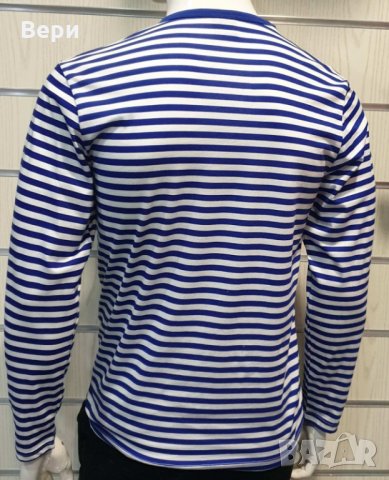 Нова мъжка моряшка блуза на класическо синьо и бяло райе с дълъг ръкав, снимка 9 - Блузи - 27803017