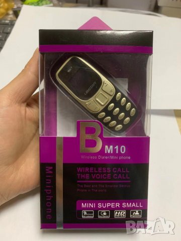 Мини телефон, BM10, с промяна на гласа, малък телефон, L8Star BM10, Nokia 3310 Нокия, Златен, снимка 3 - Телефони с две сим карти - 37122502