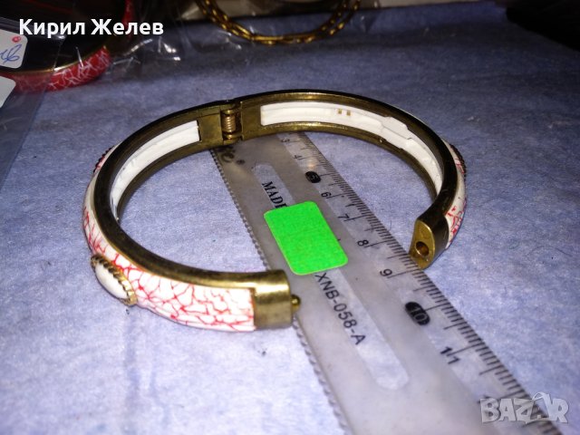 ПОЗЛАТЕНА СТОМАНЕНА МОДНА АРТ ГРИВНА КРАСИВ ВИНТИДЖ ДИЗАЙН 37939, снимка 4 - Гривни - 40837188