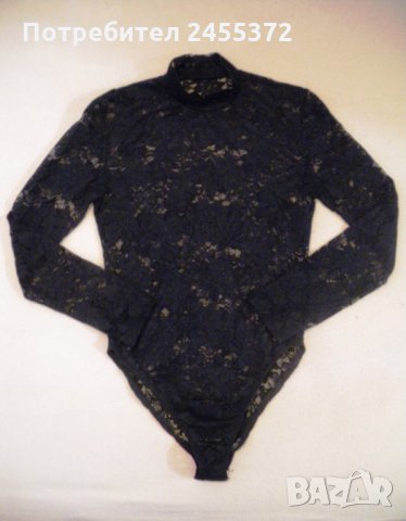 Промо оферта: Луксозно дантелено боди с мотиви на цветя, с дълъг ръкав, размер S, снимка 2 - Корсети, бюстиета, топове - 29002340