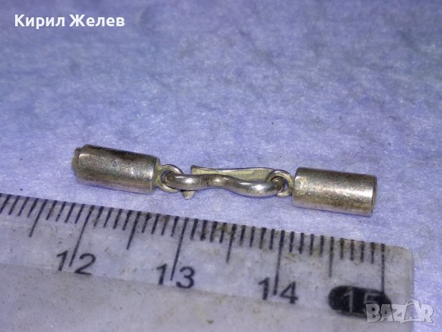 Стара СРЕБЪРНА ЗАКОПЧАЛКА За КОЖЕНО или СИЛИКОНОВО ШНУРЧЕ КОЛИЕ - СРЕБРО 925 ПРОБА 28469, снимка 5 - Колиета, медальони, синджири - 43318202