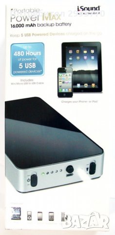 Мощни Powerbank  i.Sound Portable Power Max 16000mah, снимка 2 - Външни батерии - 32539542