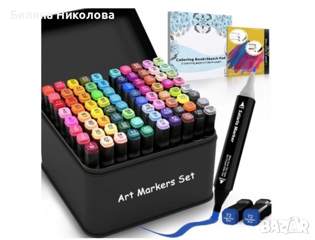 Комплект от маркери с алкохолна основа с две страни и калъф за съхранение , снимка 5 - Други - 51714205