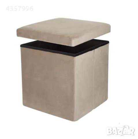  Декоративна табуретка - кутия за съхранение, Кафяв , снимка 2 - Дивани и мека мебел - 49004627