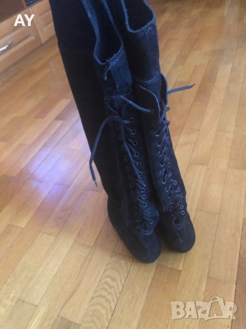 Дамски ботуши естествен велур Tamaris, снимка 4 - Дамски ботуши - 35293068