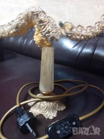 настолна  лампа бронзова с оникс, снимка 2 - Антикварни и старинни предмети - 43035312
