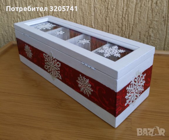 Кутия за чай с подарък изненада - ръчна изработка!, снимка 3 - Декорация за дома - 43377380