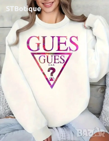 🖤 Женски Пуловер „GUESS WHO?“ в Черно и Бяло - STBoutique 🛍️ 📍, снимка 2 - Блузи с дълъг ръкав и пуловери - 51952614