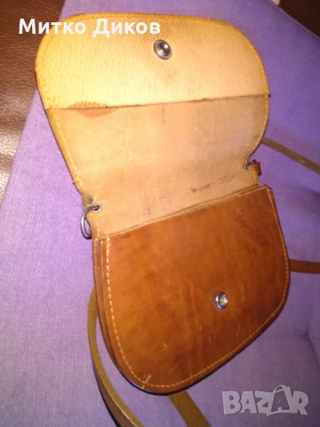 Малка чанта естествена кожа за през рамо-18х13см става за голям мобилен, снимка 6 - Чанти - 28280690