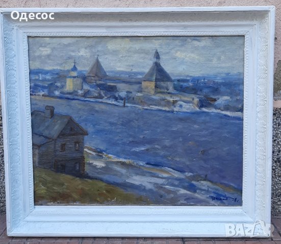 Стара  маслена картина нарисувана Столицата на Древна Русия