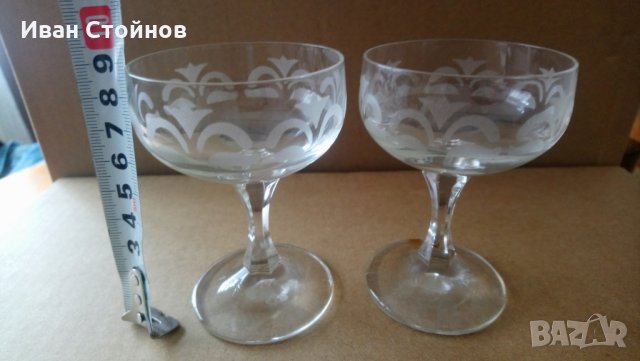 Стари стъклени чаши , снимка 2 - Други ценни предмети - 28527994