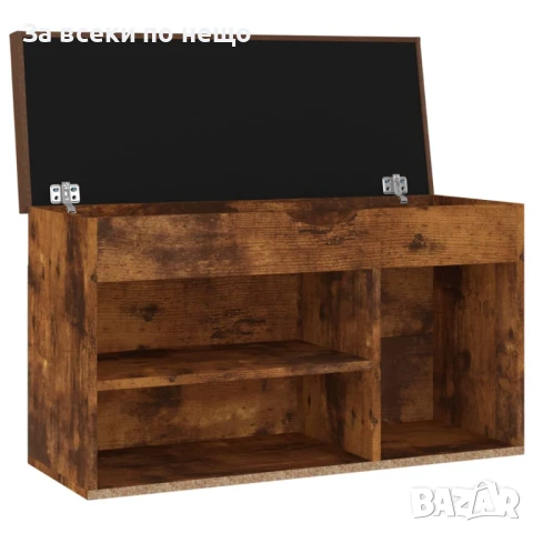 Пейка за обувки с възглавница, опушен дъб, 80x30x47 см, ПДЧ  Код P868, снимка 2 - Шкафове - 50993593