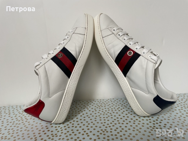 Маратонки Gucci Ace 37.5 (реален размер 38) оригинал, снимка 7 - Маратонки - 48407487