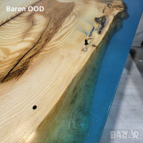 Трапезна маса, маса за хранене от масивно дърво и епоксидна смола, снимка 2 - Маси - 43091080