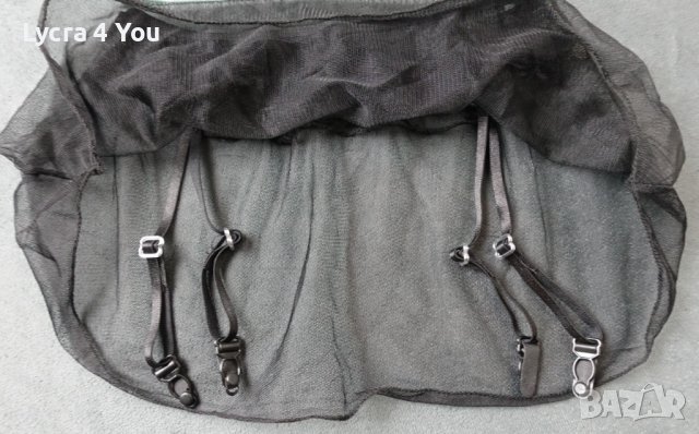 S/М черна мини пола от тюл с дантела и вградени жартиери за чорапи, снимка 10 - Бельо - 43173657