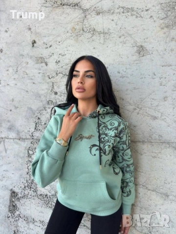 - - 50 % Мека и топла блуза, суитчър, худи. Високо качество с качулка, цвят мента, снимка 2 - Блузи с дълъг ръкав и пуловери - 53207584
