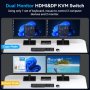VPFET HDMI&DP KVM превключвател 2 монитора 2 компютъра 4K120HZ 8K60HZ, снимка 3