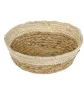 Кошница за съхранение от естествен материал, Бежова, Ø24x8см, снимка 2