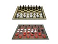 Игра 3 в 1 – шах, дама и шашки, Размери 46.5х46.5 см, снимка 1 - Шах и табла - 43209481
