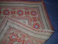Бродирана ленена покривка Българска шевица ръчна бродерия, снимка 11