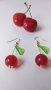 Дамски обеци Череши. Бижута Луди гъби. Със стомана. Идея за подарък., снимка 3