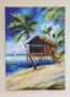 "Уют под палмите" Картина 70х50см, Маслена живопис с шпакла, снимка 2