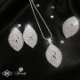 КОМПЛЕКТ AURORA / Лускозен дамски комплект бижута с кристали от 3 част колие, обеци, пръстен, снимка 1 - Бижутерийни комплекти - 43653467