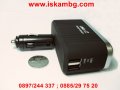 Троен разклонител за запалка с 2бр. USB и твърдо рамо - 0016, снимка 2