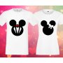 Комплект тениски за влюбени Mickey Minnie mouse heads, снимка 1 - Тениски - 33016579